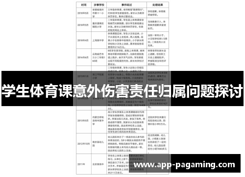 学生体育课意外伤害责任归属问题探讨